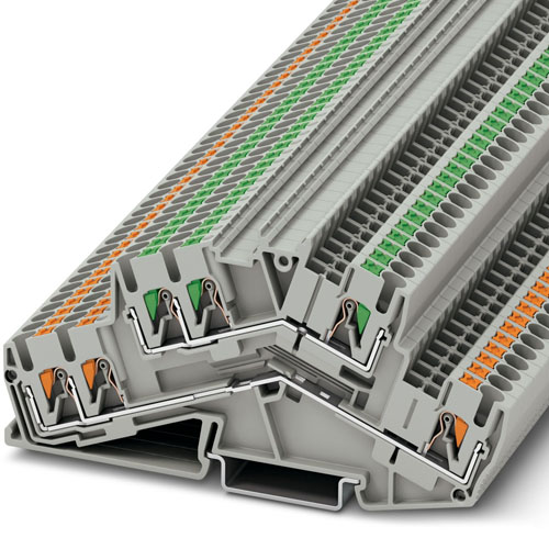 PHOENIX CONTACT -  PTTBS 2,5-TWIN/U-OG/O-GN - Double-level terminal block