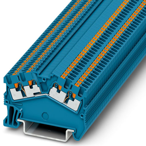 PHOENIX CONTACT -  PTS 1,5/S-QUATTRO BU - Feed-through terminal block
